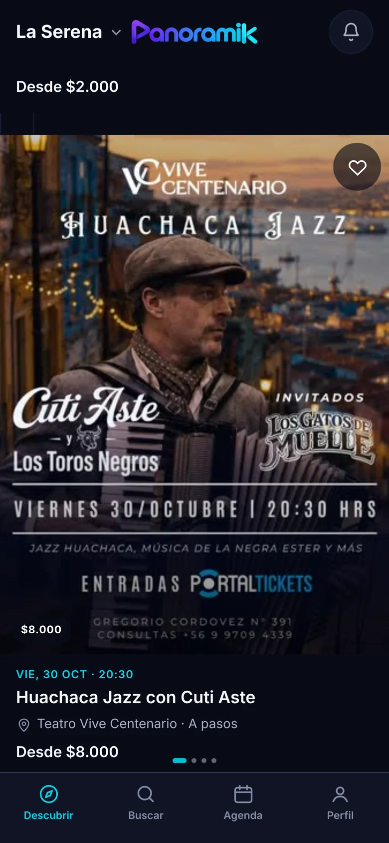 Feed de Panoramik con un concierto de jazz, su lugar, hora y precio